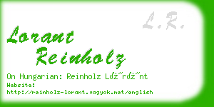 lorant reinholz business card